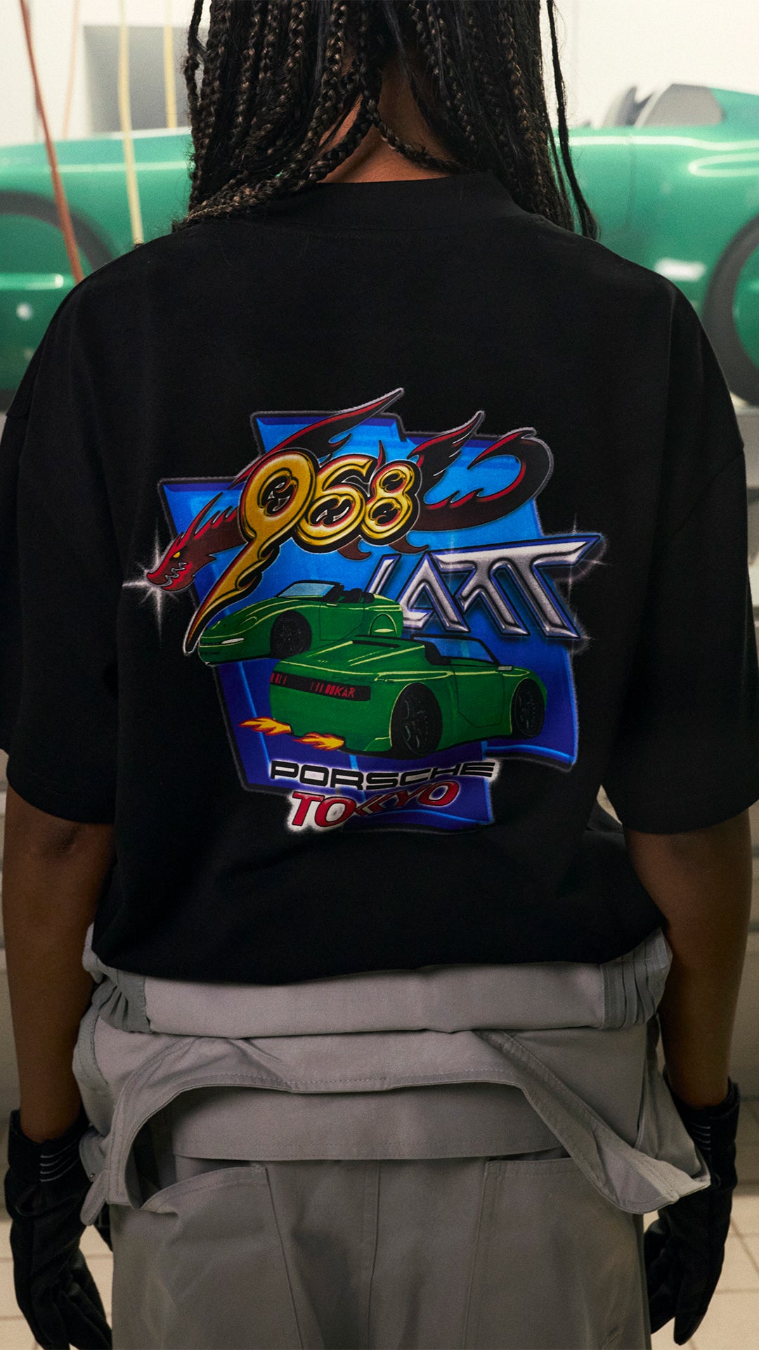 L’Art de L’Automobile x Porsche Tシャツ ユニセックス - ブラック