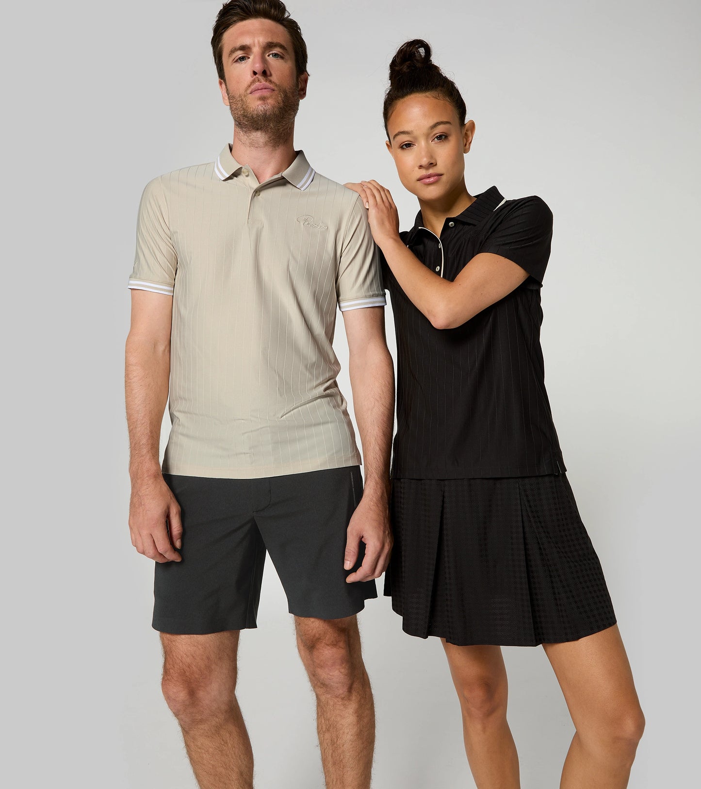 メンズ ゴルフポロシャツ ピンストライプ デザートスエード - 911 タルガ 60Y