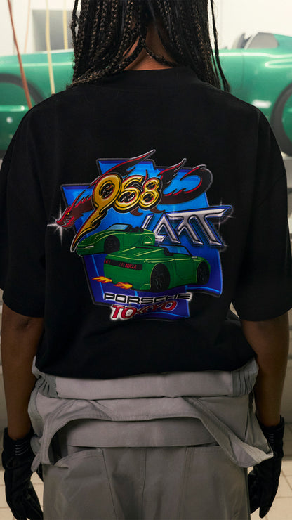 L’Art de L’Automobile x Porsche Tシャツ ユニセックス - ブラック