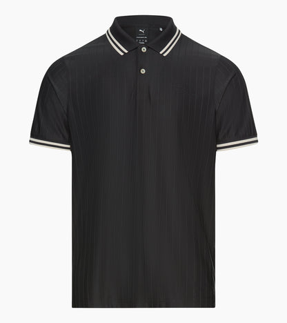メンズ ゴルフポロシャツ ピンストライプ ブラック - 911 タルガ 60Y メンズ ゴルフポロシャツ ピンストライプ ブラック - 911 タルガ 60Y