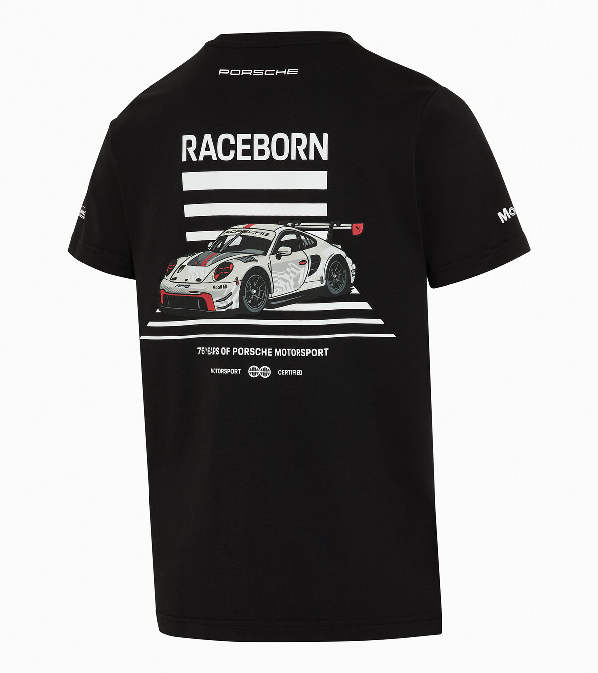 ユニセックス Tシャツ（ブラック） – モータースポーツ75周年